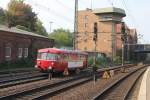 Der VT 798 307-4 von DRE Bahnverkehr bei der Durchfahrt am 05.09.2014 in Hamburg Harburg.