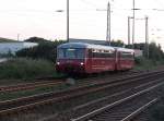 Am Abend vom 21.August 2010 kamen LVT 172 171 und 172 132 aus Lauterbach Mole in den Bahnhof Bergen/Rgen gefahren.