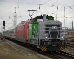 650 114-8 war am 15.03.2015 mit 101 137-8 im Rostocker Hbf beschftigt.