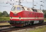 am 08.08.2015 war 119 158-4 auf Schnupperkurs im Rostocker Hbf unterwegs.