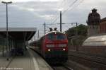 218 413-3 mit dem IC 18648  Stammstrecken-Shuttle  von Hannover Hbf nach Berlin Ostbahnhof, bei der rasanten Durchfahrt in Rathenow.