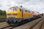 218 471-1 stand am 28.07.2017 mit Bauz 75724 von Rostock Hbf nach Schwerin Grries im Rostocker Hbf.