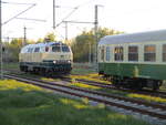 218 333,am 27.April 2025,wenige Meter vor dem Ankuppeln in Bergen/Rügen.