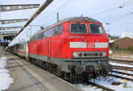 218 322 mit IC 2263(Rostock-Hamburg)am 20.02.2026 im Rostocker Hbf.