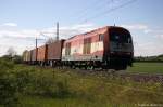 420 13 (223 033-3) EVB - Eisenbahnen und Verkehrsbetriebe Elbe-Weser GmbH mit einem Containerzug aus Richtung Salzwedel kommend in Stendal.