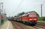 232 583-5 mit gemischtem Gterzug in Saarmund Richtung Genshagener Heide unterwegs.