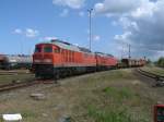 Hier wurden,am 01.Juni 2012 die Seddiner 233 281-5 und die Hallenser 232 428-3 in Mukran auf ihrem Abstellplatz gebracht.