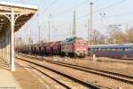 232 347-5 DB Cargo mit einem Kalizug in Stendal und fuhr weiter in Richtung Wittenberge.