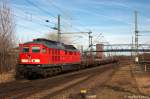 233 233-6 mit einem Res Ganzzug in Brandenburg und fuhr nach Brandenburg-Altstadt weiter.