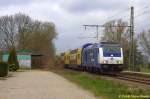 246 011 mit ME 83488 am 07.04.2015 bei Durchfahrt Neukloster (Kreis Stade)