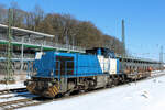 276 042-9 bringt am 11.03.2023 Nachschub (Schienen) für die Baustelle  Tostedt !