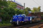 Die ex DB 295 092-1 wurde an das Unternehmen Metrans / HHLA verkauft und wurde im AW Bremen Aufgearbeitet und Zeigt sich am 05.09.2014 im Neuen Glanz in Hamburg Harburg mit der ES 64 U2- 159 im