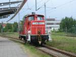 Dreibein 363 042 auf Gleis 14,am 28.Mai 2011,im Rostocker Hbf.