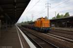 293 022-0 MTEG - Muldental Eisenbahnverkehrsgesellschaft mbH mit einem Res Ganzzug in Berlin-Schönefeld Flughafen und fuhr in Richtung Grünauer Kreuz weiter.