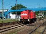 298 318 Lz unterwegs von Mukran nach Stralsund bei der Durchfahrt durch Bergen/Rgen.