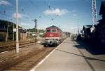 Einsam stand 232 097 im Bahnhof von Sassnitz.