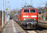 Umleiter No.1: 218 341-6 und 369-7 mit IC 2311  Nordfriesland  Westerland-Stuttgart verlässt Schleswig Richtung Hamburg.