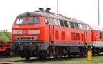 218 319-2 abgestellt im Bereich der DB AutoZug in Niebüll.01.06.2013