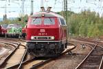 DB 218 387-9 in der  purpurrot  Lackierung(RAL 3004) aufgenommen während der Diesellok-Parade im DB Museum Koblenz-Lützel am 29.09.2012 in neuer Größe und neu bearbeitet.