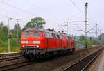 DB 218 389-5 und 218 836-5 als LZF 77675(Flensburg-Weiche - Hamburg Hbf)waren die Zugloks des mit gut 120min+ in Padborg abgefahrenen CNL 1272.