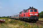 DB 218 380-4 mit Schwesterlok und IC 23xx aufgenommen bei Langenhorn.