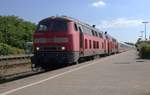 DB 218 830 und 379 mit IC 2314 nach Westerland.