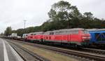 DB 218 366 + 473 mit SyltShuttle Einfahrt Niebüll 15.09.2019