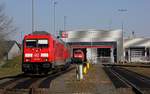 DB 245 024-5(REV/FKR X/22.03.16) und dahinter die 218 344-0(REV/HB X/26.07.17) und hinten die 218 379-6.