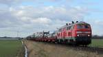 DB 218 307 und 837 mit SyltShuttle gen Niebüll, Bü Triangel 19.03.2021