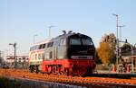 Hier der Dampflok-Teil der 218 497 bei der Einfahrt in Niebüll 09.10.2021