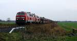 DB 218 838-1 und 322-6 mit SyltShuttle nach Westerland.