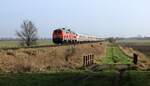 DB 218 321-6 + 307-7 mit IC 2074 nach Westerland.