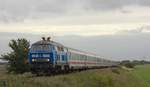 PRESS 218 054-3(218 448-9) mit IC 2314 gen Westerland, Bü Triangel bei Niebüll, 12.09.2020