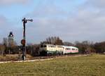 RP 218 490 + 218 480 vor IC 2310 nach Westerland in Lindholm 26.02.2021