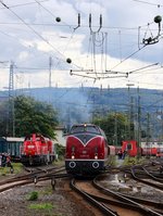 V 200 116 beim  abdieseln  während der Parade im DB Museum Koblenz-Lützel.