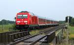 DB 245 023 mit Marschbahn Ersatzpark unterwegs Richtung Niebüll/Westerland.