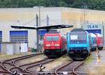 Blick in das Bw III....245 027 und 245 208 stehen dort z.B....Husum 14.07.2018