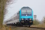 Paribus/NAH.SH/NOB 245 209-2 und 214-2 mit NOB nach Westerland, Hattstedter Marsch 20.03.2016