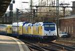 Selten so zu sehen: ME 246 007-9  Himmelpforten  und die 246 006-1  Otterndorf  dieseln hier in Doppeltraktion mit einem 12 Wagen umfassenden Leerpark Richtung Cuxhaven durch HH-Harburg.