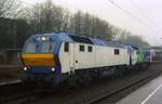 Testfahrten....MaK DE 2700-07 und 09 im Bahnhof Flensburg.