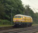 Bei typischem Nordwetter(strömender Regen) dieselte die Lok 7 320 001-1(ex DB 232 001 Henschel 1962/30400 DH4000 2x 1400 kW ) der Wiebe Bau durch Schleswig um im dänischen Padborg einen