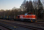 Die RLG 54 / 275 504-9 (92 80 1275 504-9 D-RLG) eine MaK G 1206 der RLG - Regionalverkehr Ruhr-Lippe GmbH (Soest), vermietet ans Schwesterunternehmen WLE - Westfälische Landes-Eisenbahn GmbH,