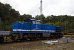 Die SPITZKE G 1206-SR-01 / 275 846-4 (92 80 1275 846-4 D-SLG) der SPITZKE SE (Großbeeren), ex XR 01 der SPITZKE RIEBEL GLEISLOGISTIK, ex V 200 001 der Xaver Riebel Gleisbau, ist am 13 September