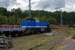 Die SPITZKE G 1206-SR-01 / 275 846-4 (92 80 1275 846-4 D-SLG) der SPITZKE SE (Großbeeren), ex XR 01 der SPITZKE RIEBEL GLEISLOGISTIK, ex V 200 001 der Xaver Riebel Gleisbau, ist am 13 September