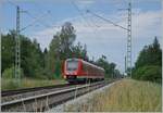 Kurz vor Hergatz ist der DB 612 097 auf dem Weg von Lindau Reutin nach Augsburg, im Hintergrund ist noch der Gegenzug zu erkennen.