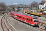 DB 612 084/584  Markt Heimenkirch  als RE nach Augsburg Hbf hat hier Einfahrt in den Bhf Lindau/Bodensee.