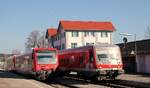 DB 650 117+ 650 xxx und 628/928 703 in Kißlegg Bhf 27.03.2017