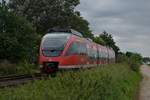 Auf der Erftbahn ist der 644 509 als RB 38 Pendel nach Grevenbroich.