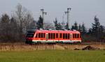 RBSH Lint 648 343/843  Neustadt in Holstein  auf dem Weg nach Husum, aufgenommen am Beginn der KBS 134(Kiel-Hususm)bei Jübek, Standort am Bü Sollbrück I.