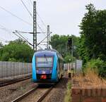 DB/NAH.SH 648 107/607 als RE 74 nach Husum, Ausfahrt Schleswig, 19.06.2023